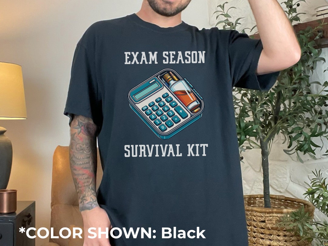 Study Tee Exam Season Survival Kit UNISEX Shirt, Grad Student Gift, Funny Student ...