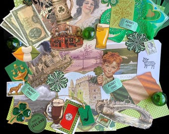 Ireland Ephemera Paper Pack: Vintage Irish Scrapbook Collage