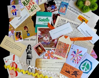 Groovy Paper Pack • Vintage & Vintage-Inspired Ephemera  • Junk Journaling • Inspiration Kit • Summer of Love • Flower Power • Hippie • 1970