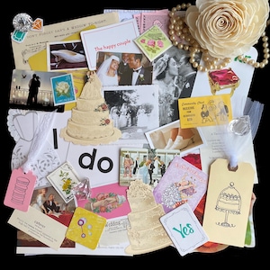Vintage Wedding Ephemera Paper Pack: Scrapbook Junk Journal Supplies