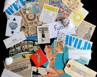 Summer Paper Pack • Vintage & Vintage-Inspired Ephemera  • Junk Journaling • Card Making • Bathing Suit • Swimming • Fun in the Sun • Bikini