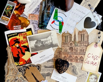 Paris Ephemera Paper Pack: Vintage French Scrapbook Collage