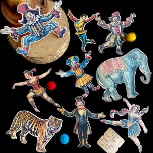 Vintage Circus Paper Die Cuts: Junk Journal Scrap Pack