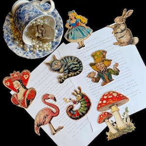 Alice in Wonderland Paper Die Cuts: Junk Journaling, Mixed Media