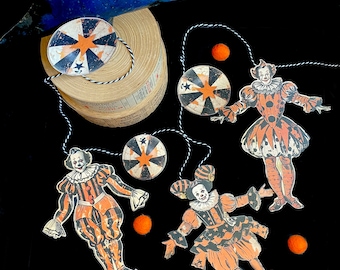 Creepy Clown Halloween Garland: Vintage-Inspired Party Banner