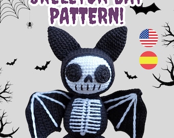 Skeleton Bat Amigurumi Crochet Pattern: Halloween Decor (PDF Pattern)