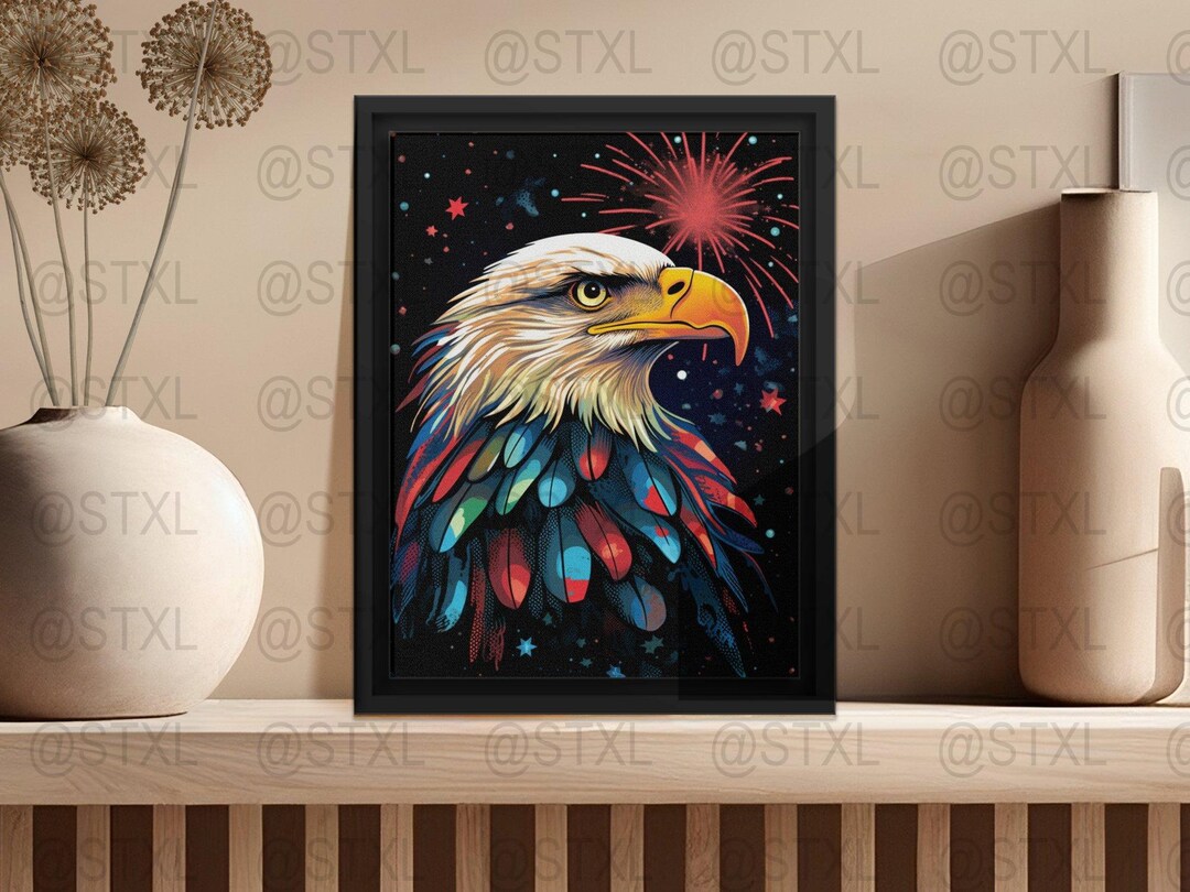 American Bald Eagle Paintings Digital Artistry Wall Art - Etsy