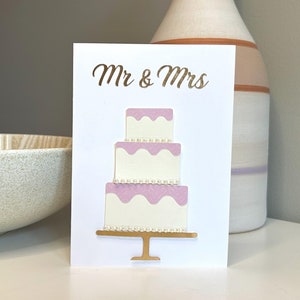 Mr & Mrs Card, Handmade Wedding Card, Congratulations Greeting Card, Celebration Card, Card for Newlyweds