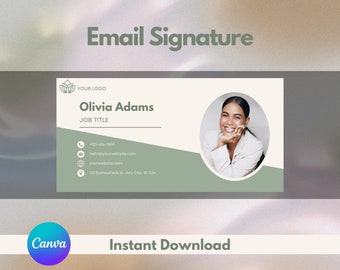 DIY Email Signature Template for Professionals, Email Footer Design - Fully Editable Canva Template - Instant Download