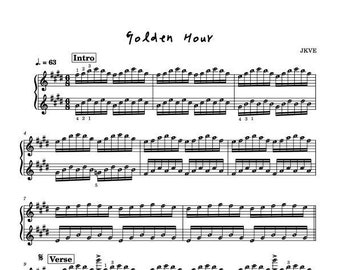 Golden Hour JVKE Piano Sheet Music | Intermediate Piano Solo | Printable PDF Digital Download