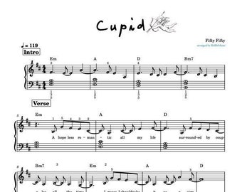 Cupid Fifty Fifty Piano Sheet Music Bundle | Easy, Intermediate, XML (Digital Download)