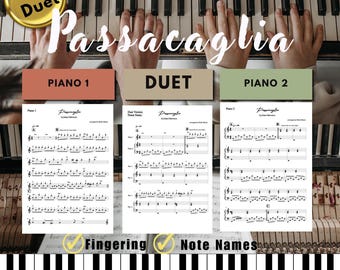 PASSACAGLIA — Handel/Halvorsen / Piano Duet (paquete 2 en 1)