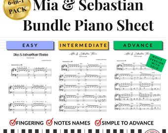 La La Land Mia & Sebastian's Theme Piano Sheet – Easy to Advance Arrangement PDF (6-in-1)