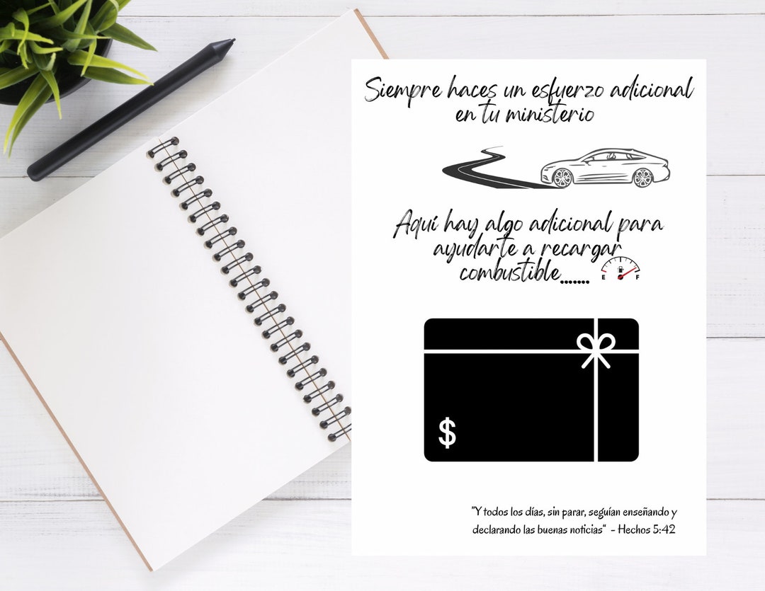 JW Pioneer Printable Gas Gift Card (spanish) - Etsy