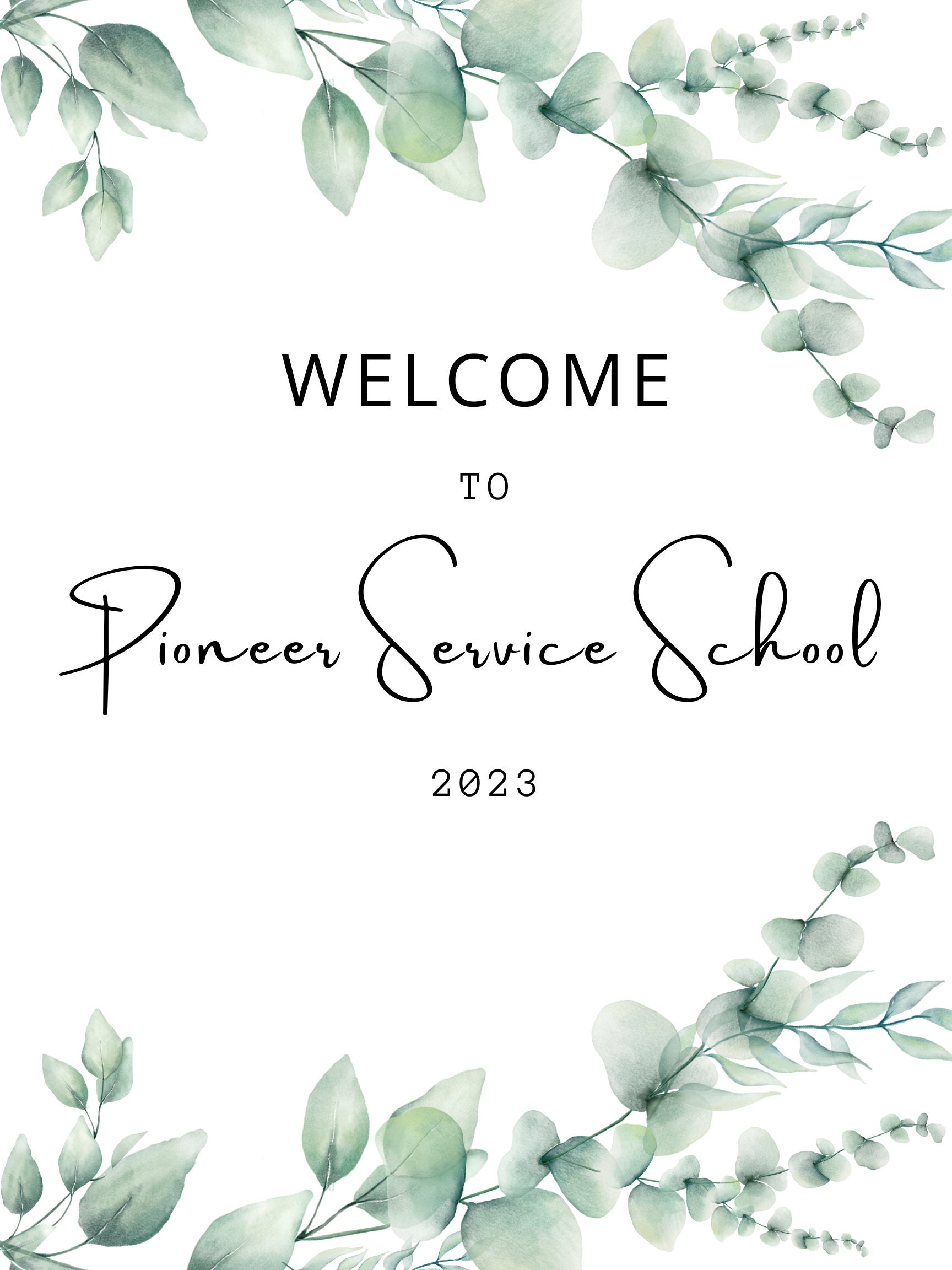 JW Pioneer Service School Sign Etsy