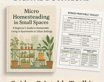Micro Homesteading Guide + Printable Toolkit | Urban Gardening & Sustainable Living for Small Spaces