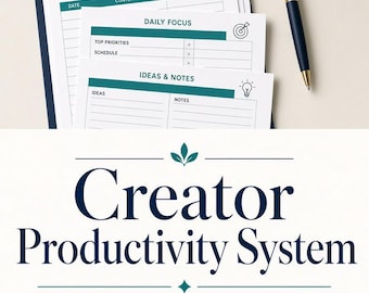 Creator Productivity System | Printable Planner Bundle for Filmmakers, Writers & Content Creators |