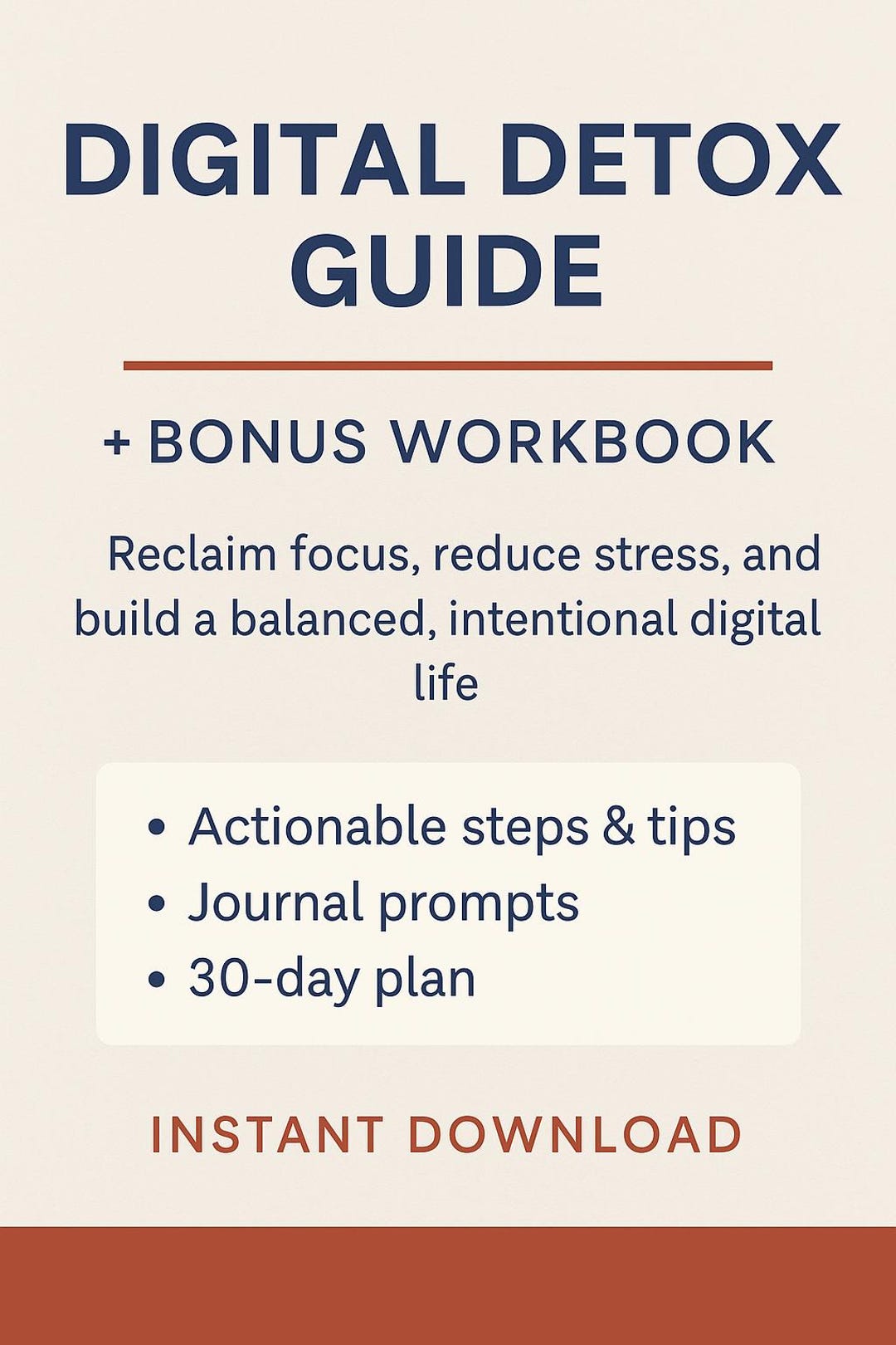 Digital Detox Guide + Workbook: Reduce Screen Time, Reclaim Focus (PDF ...