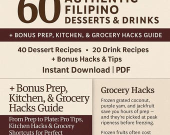 Filipino Dessert & Drink Recipes: Digital Cookbook (Instant Download PDF)