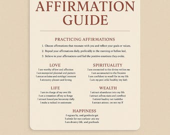 Daily Affirmation Guide for Lifelong Change - Printable PDF for Love, Spirituality, Wealth, Happiness & Life