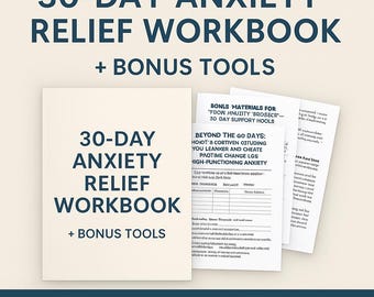 30-Day Anxiety Relief Workbook + Bonus Tools | Calm Mind Self-Help Program PDF