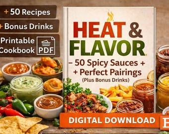 Spicy Sauce Recipe Book | 50 Bold Sauces & Food Pairings (Digital Download)