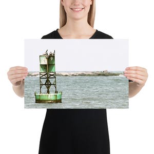 Póster fotográfico en papel: Marcador de barco, Océano, canal de navegación, Golfo, arte de pared, oficina, hogar, decoración, regalo