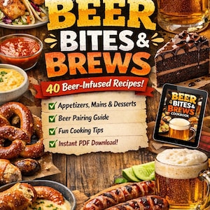 Beer Bites Brews: 40 onweerstaanbare recepten voor koken met bier – leuk digitaal kookboek (pdf)