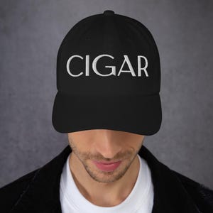 CIGAR Dad Hat  – Embroidered Vintage-Style Baseball Cap for Cigar Lovers, Adjustable Unisex Hat, Gift for Him, Cigar Lounge Style