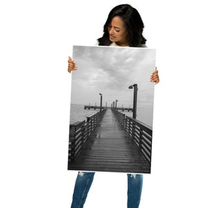 Póster fotográfico en papel Muelle en blanco y negro, arte de pared, decoración del hogar, oficina, fotografía, regalo, ocasión especial