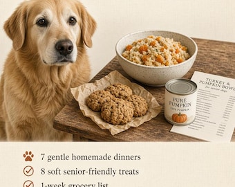 Soft Homemade Meals & Treats for Senior Dogs | Sensitive Stomach Kitchen | Printable PDF