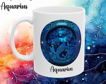 Zodiac Mug Aquarius Coffee Mug Affirmation Mug Positive Wisdom Coffee Mug Tea Mug Gift Mug Spiritual Mug 11oz