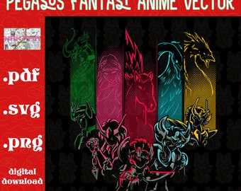 Knights of the Zodiac Pegasus Fantasy/ Knights of the Zodiac Bronze armors SVG/ Zodiac PNG/ Pegasus SVG/ Shyriu Svg/ Seiya svg