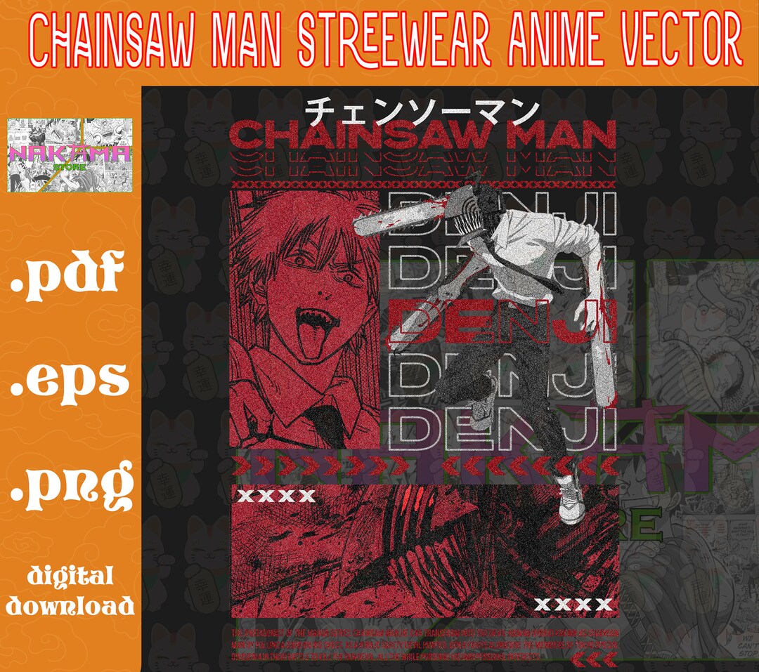 Insaw Ch*insaw Anime Vector/ Denji Anime Svg/ Pochita Svg Vector/ Anime ...