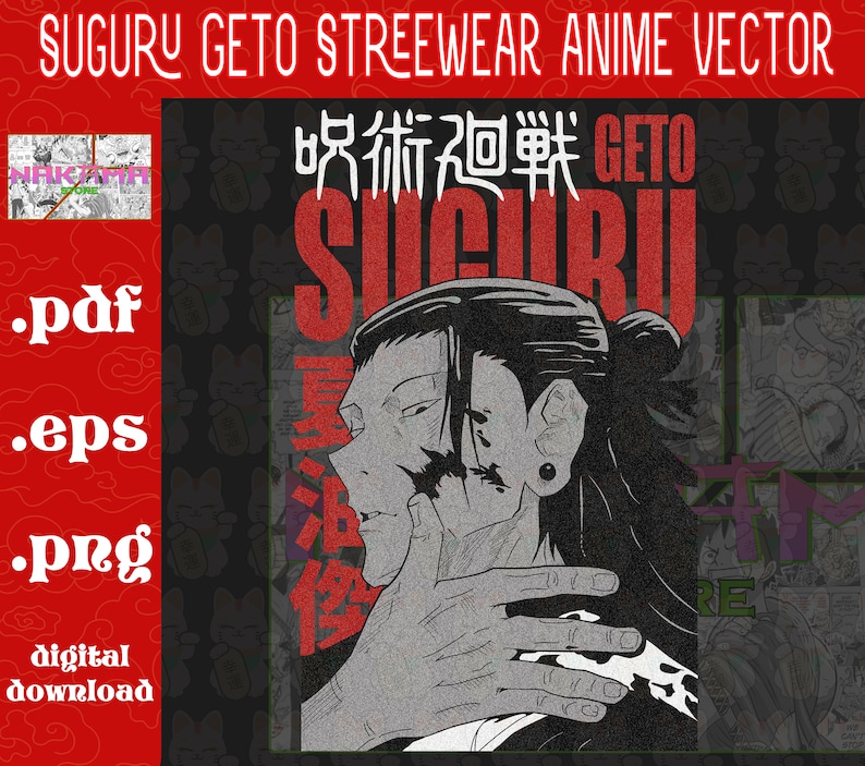 Geto Vector Geto Streetwear Anime Vector/ Kenjaku Streetwear Svg/ Anime Svg Vector ...