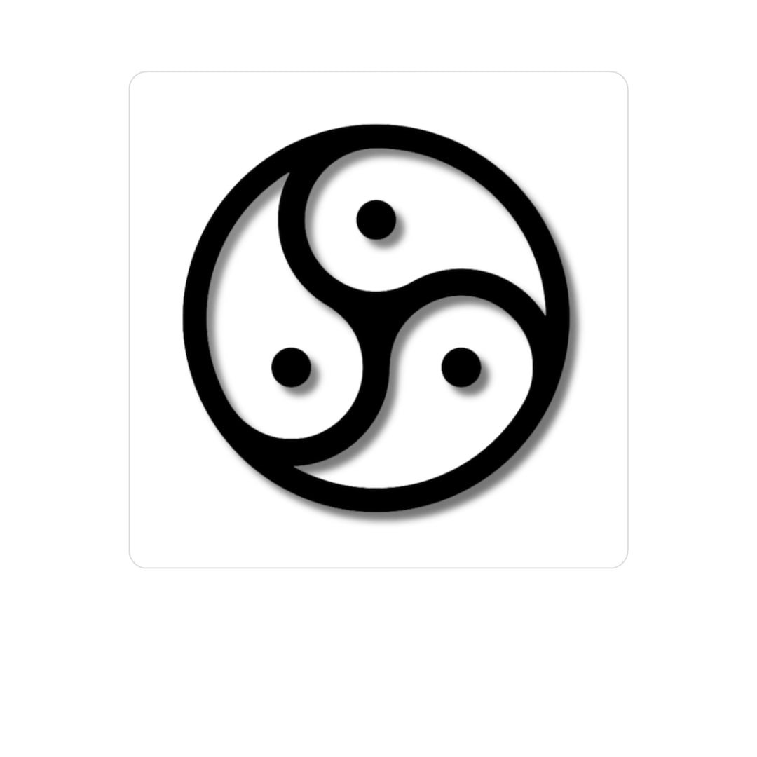 Discreet Sticker BDSM Triskelion Decor Stickers for Discreet Way Info White Kiss-cut ...