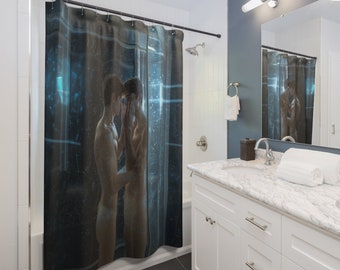 Zwillinge Handsome Hot Naked Man Celestial Body Duschvorhänge Gay Geschenk für neue Wohnung, Gay Art