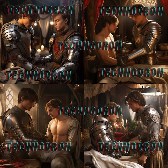 AI Digital Art: 15 x realistic picture - Young Male from Mediewal - Inspired by Gay Fantasy