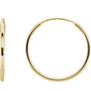 14K Yellow Gold Endless Hoop Earrings