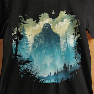 Moonlight Bigfoot Shirt: PNW Nature Hiking Tee