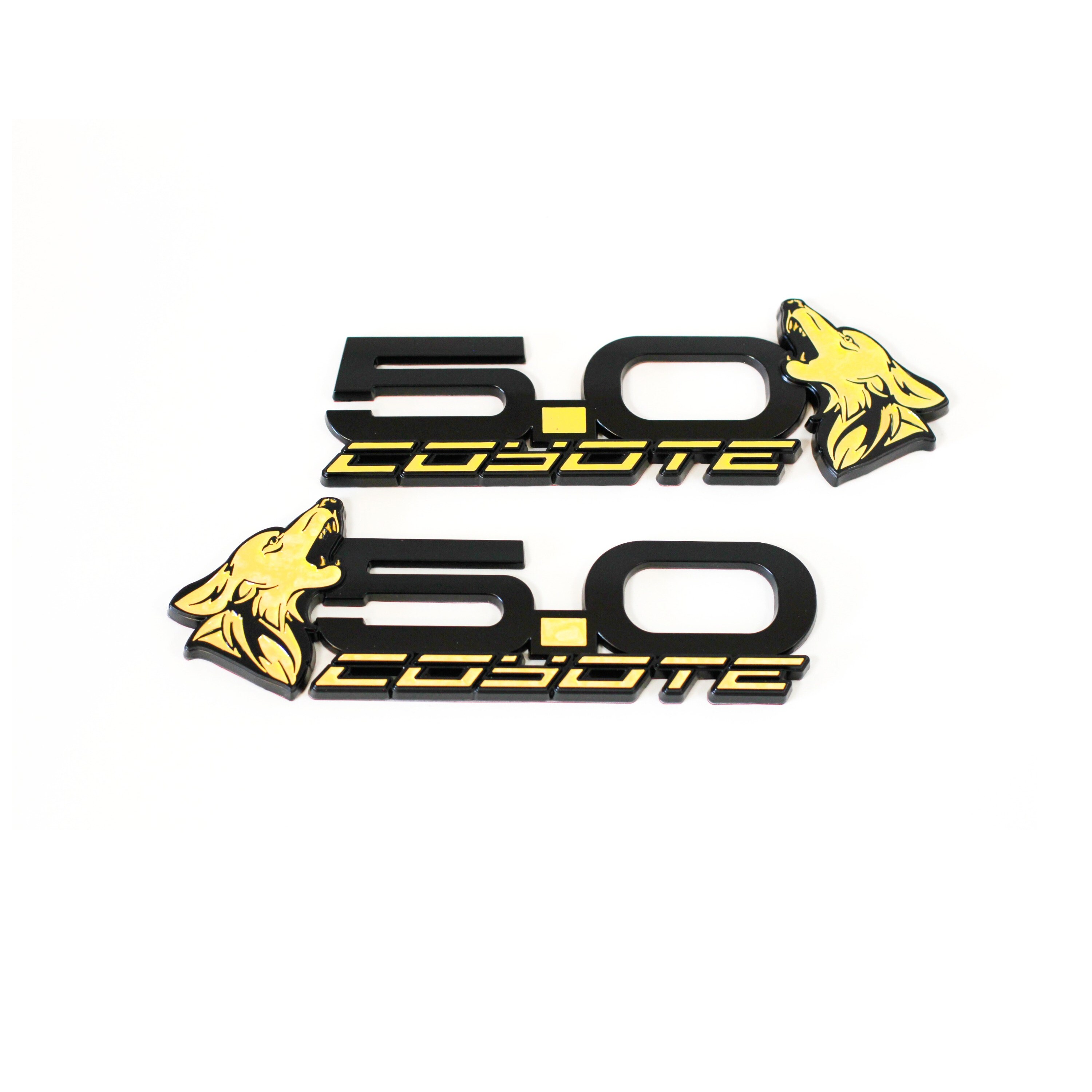 FMS Gear Matte Black "Stang" Head Emblems – Pair For Ford Mustang GT 5.0 Coyote, EcoBoost, RTR