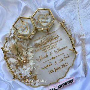 Personalized Resin Ring Tray: Wedding, Engagement, Nikah