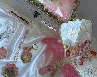 Resin Quran Stand with Bookmark: Islamic Gift