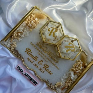 Personalized Resin Ring Tray: Wedding Nikah Engagement Gift