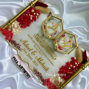 Personalized Rectangle Resin Ring Tray: Wedding, Nikah, Engagement