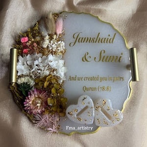 Custom Resin Ring Tray: Personalized Wedding Nikkah Gift