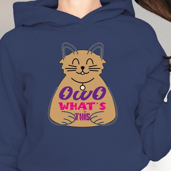 OwO What is This Nerdy Cat T-shirt, Cat and Kitten Lovers Shirt, Curious Kitty Sweatshirt, Cat Mom Shirt, Cat Dad Hoodie, Cat Owner Tees