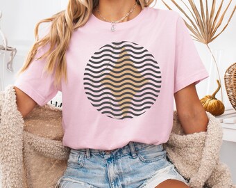 Geometric Shape Hipster T-Shirt, Wave T-Shirt, Minimalist T-Shirt, Abstract Shirt, Aesthetic Clothing, Artistic Modern Art, Geometric Top