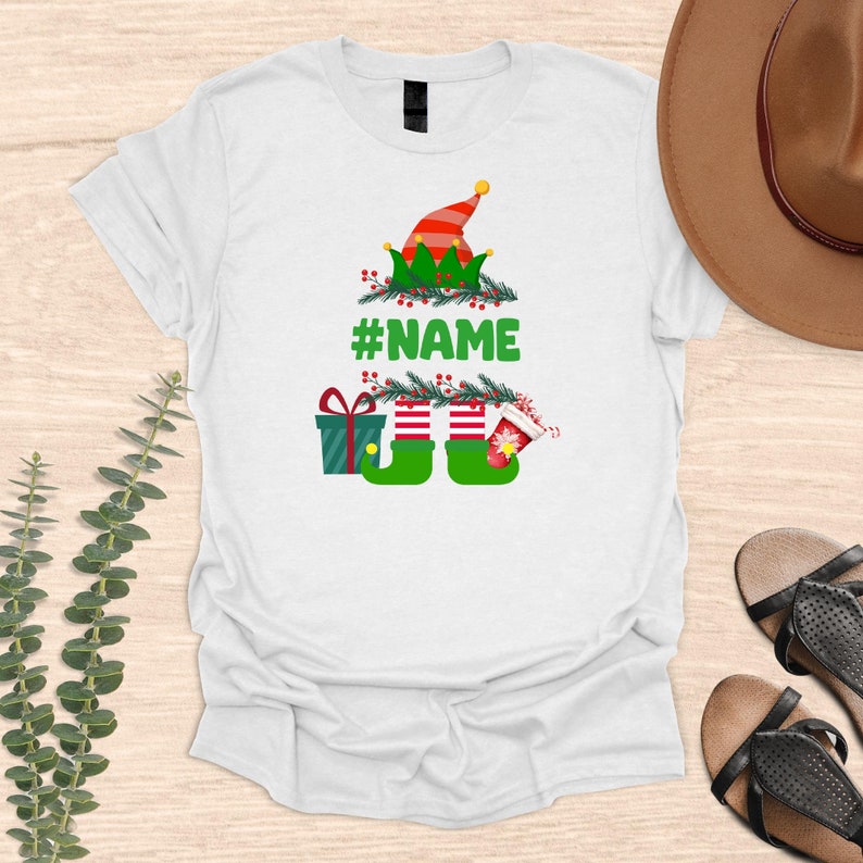 Custom Christmas Elf Shirt, Custom Elf Name Tshirt, Kids Christmas