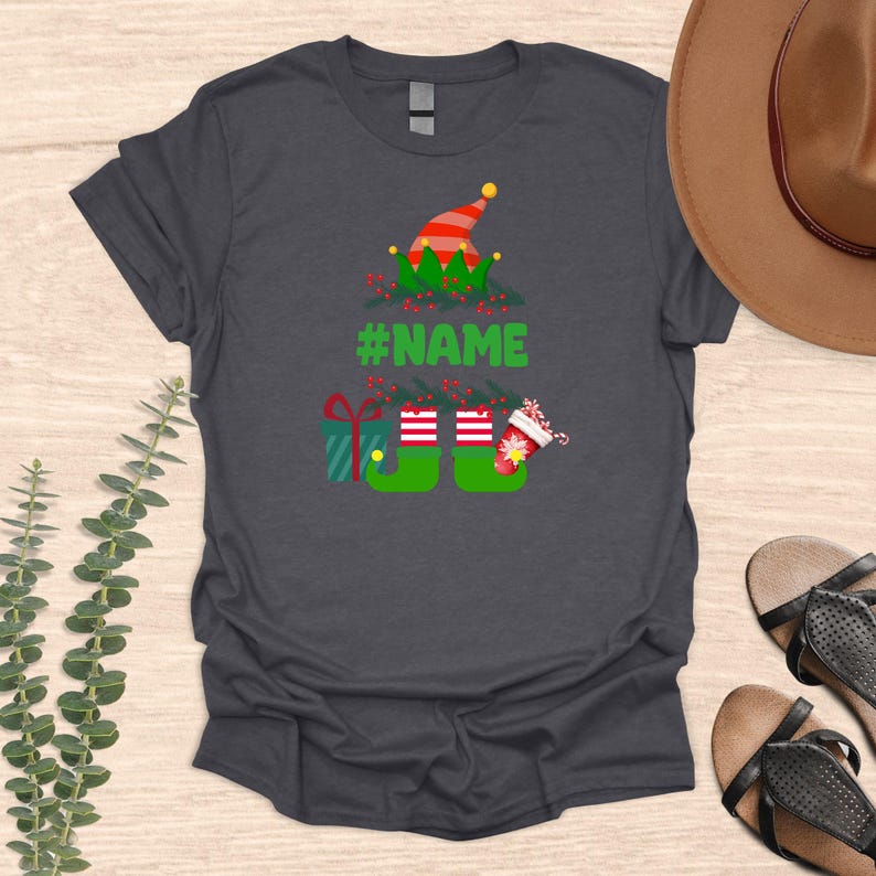 Custom Christmas Elf Shirt, Custom Elf Name Tshirt, Kids Christmas